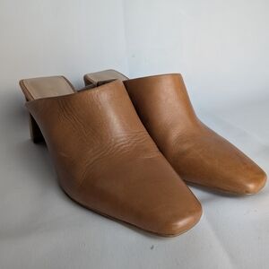 ALDO Heel Leather Color Tan Women Clog Size 7 Slip On Boho Basic Feminine Style
